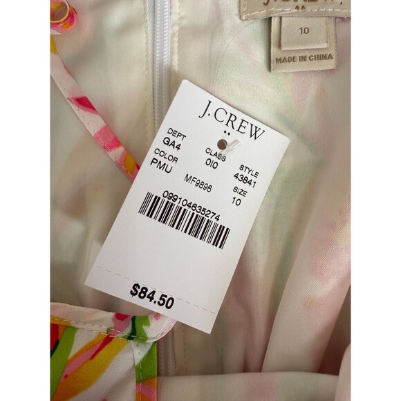 J. Crew NWT Sleeveless‎ Floral Summer Cocktail Party Wedding Guest Dress 10 - Picture 10 of 15